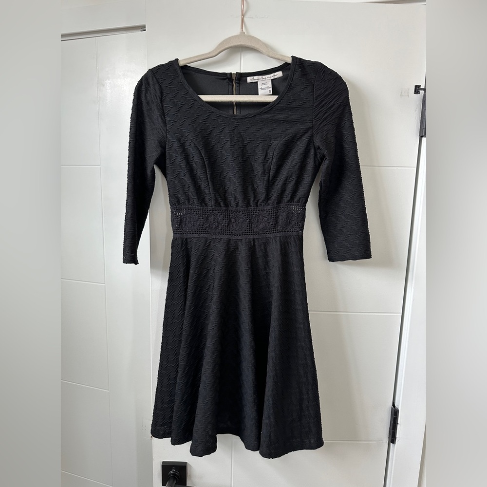 Elegant Black Textured Dress